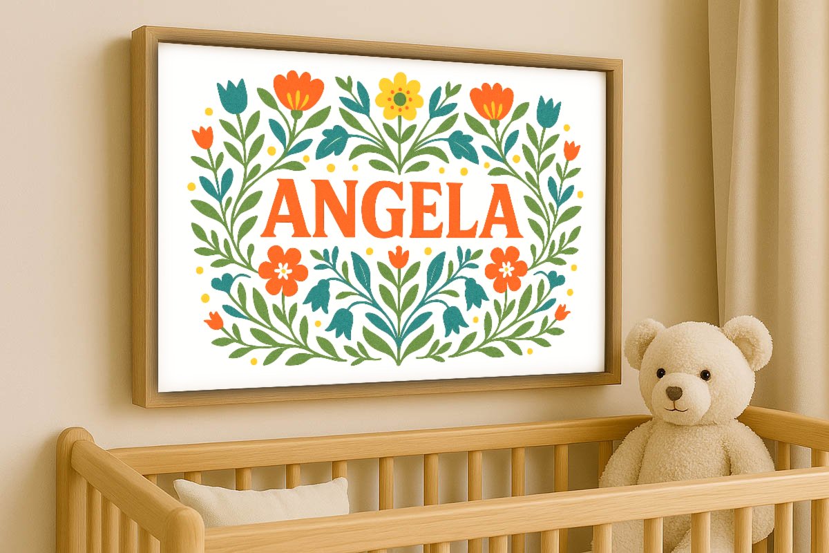 Angela Personalized Art - Simple Floral 24