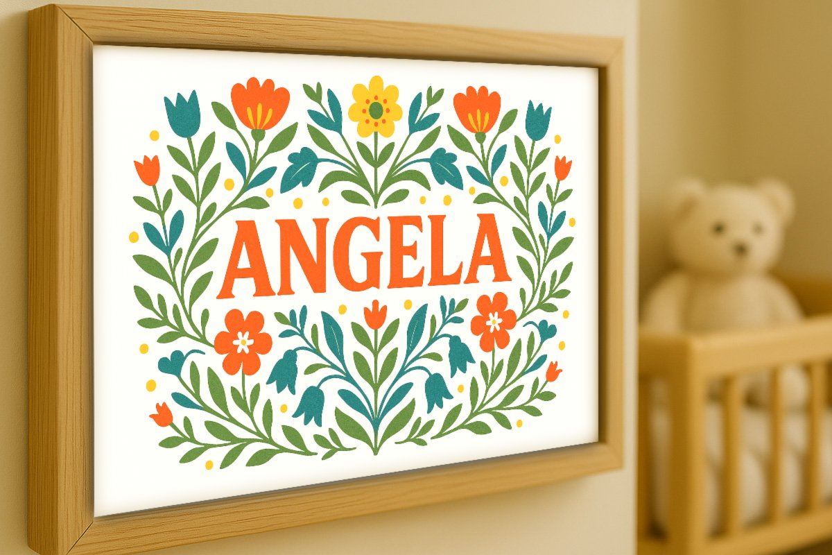 Angela Personalized Art - Simple Floral 24