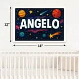 Angelo Name Art - Space Explorers personalized wall print for kids