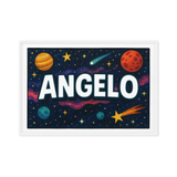 Angelo Name Art - Space Explorers personalized wall print for kids