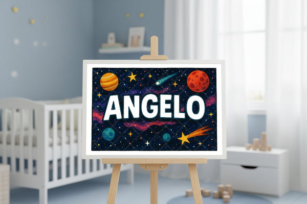 "Angelo" Amongst the Stars Personalized Space Artwork