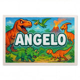 Angelo Name Art - Dinosaur Adventure personalized wall print for kids