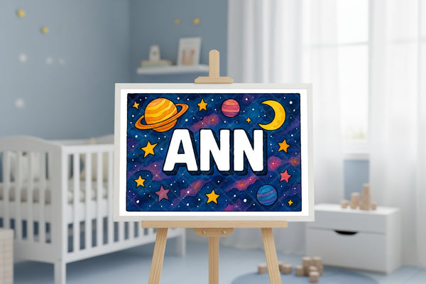 "Ann" Amongst the Stars Personalized Space Artwork