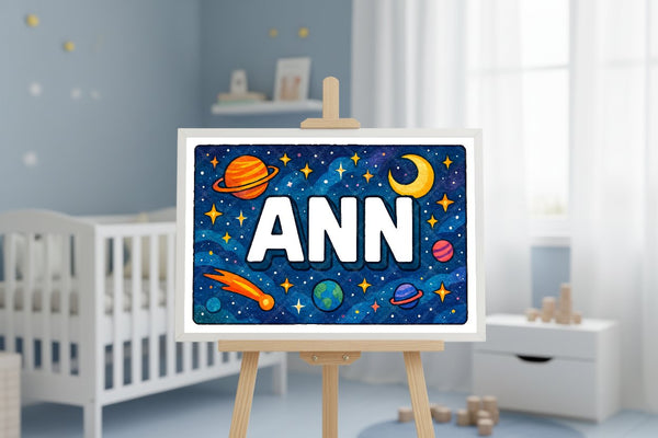 "Ann" Amongst the Stars Personalized Space Artwork