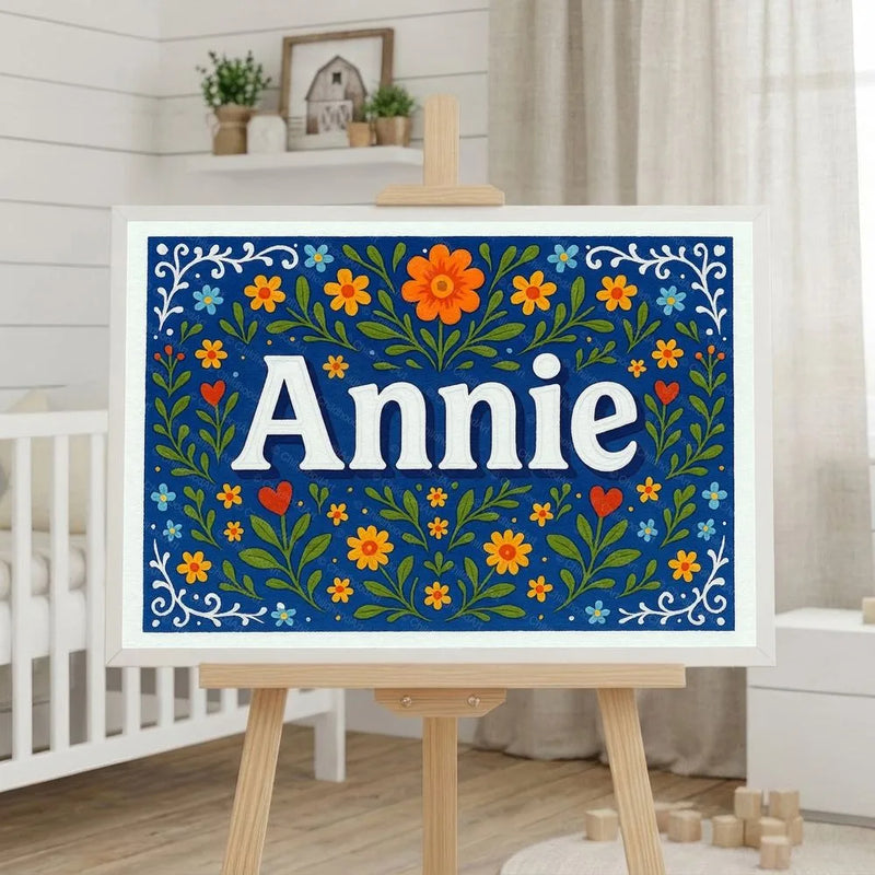 Calm annie Floral Farmhouse Personalized Wall Art