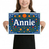 Calm annie Floral Farmhouse Personalized Wall Art