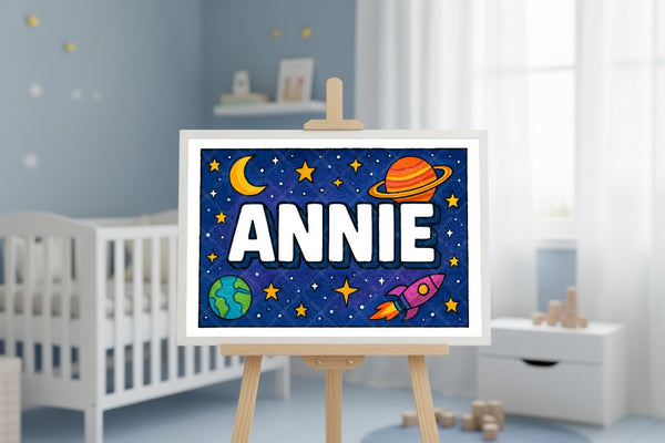 "Annie" Amongst the Stars Personalized Space Artwork