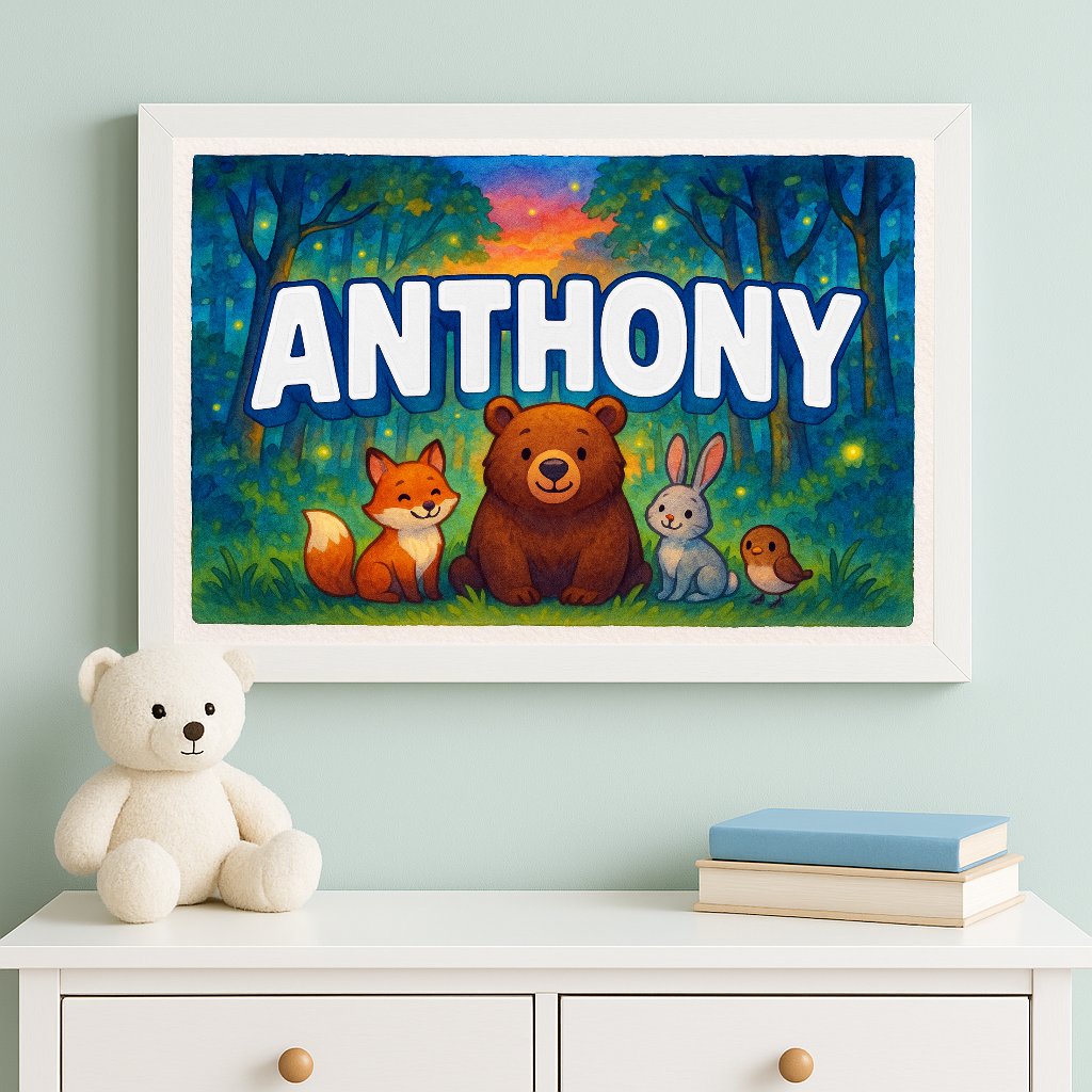 Personalized name art for Anthony