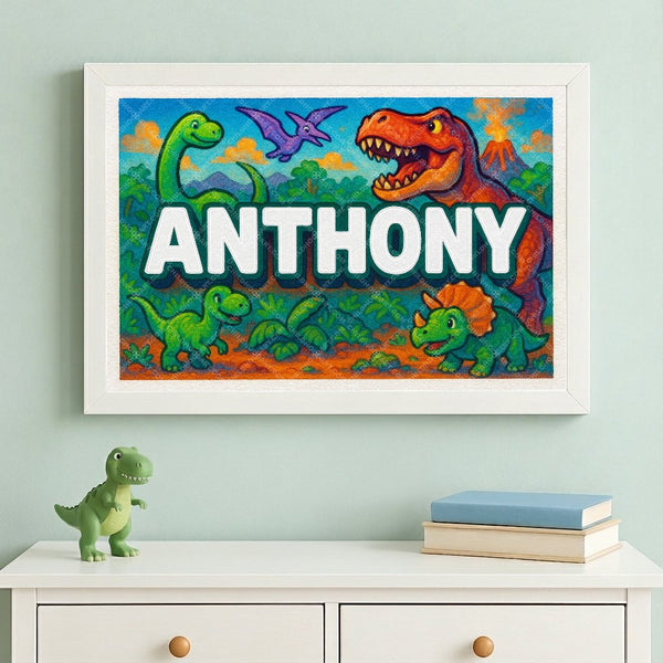 Anthony’s Dinosaur Adventure Personalized Art