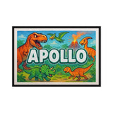 Apollo Name Art - Dinosaur Adventure personalized wall print for kids
