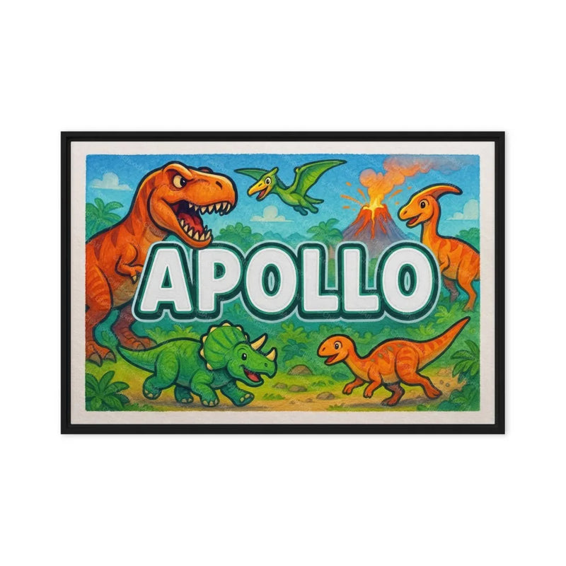 Apollo Name Art - Dinosaur Adventure personalized wall print for kids