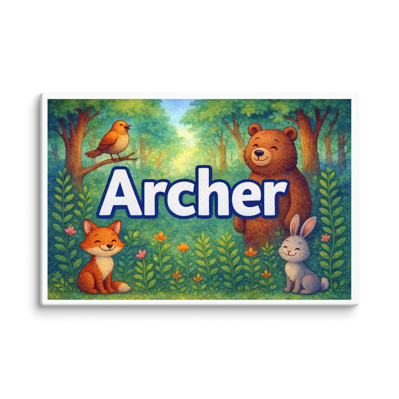 Calm archer Forest Friends Personalized Wall Art