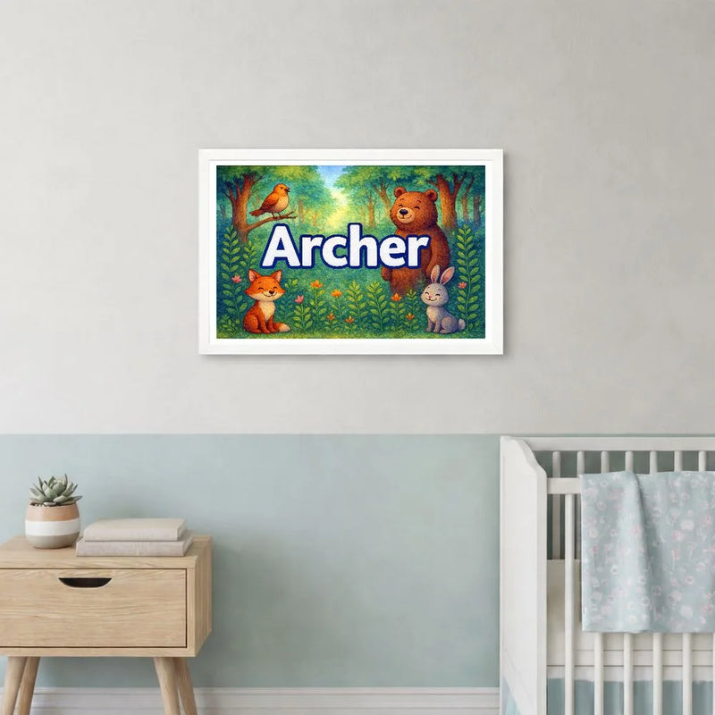 Calm archer Forest Friends Personalized Wall Art