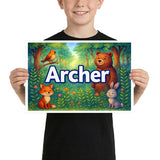 Calm archer Forest Friends Personalized Wall Art