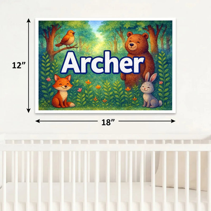 Calm archer Forest Friends Personalized Wall Art