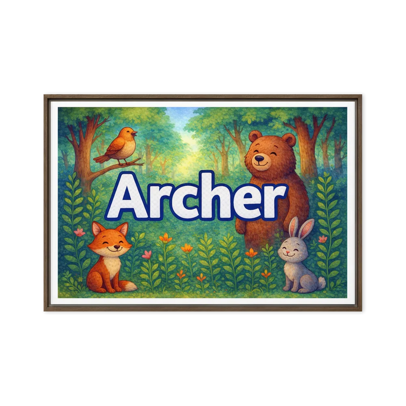 Calm archer Forest Friends Personalized Wall Art
