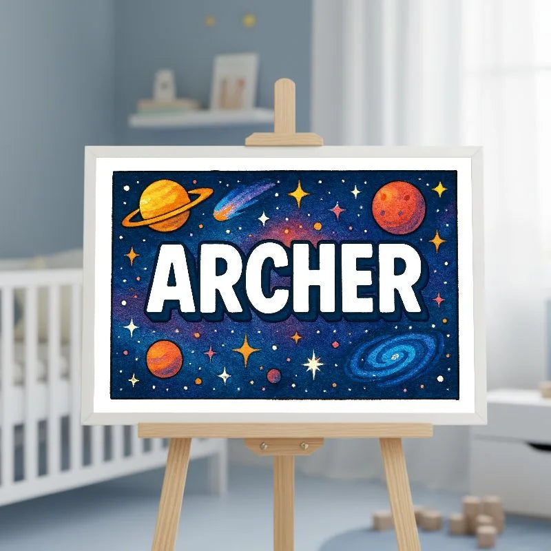 Adventurous archer Space Explorer Name Art