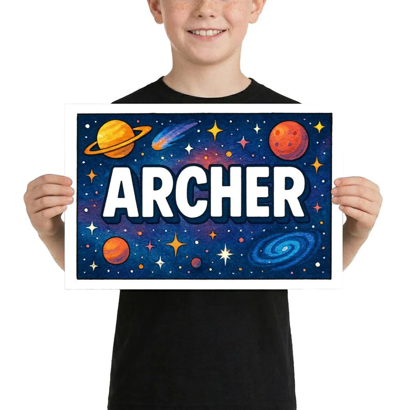 Adventurous archer Space Explorer Name Art