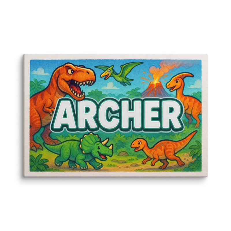 Adventurous archer Dinosaur Adventure Name Art