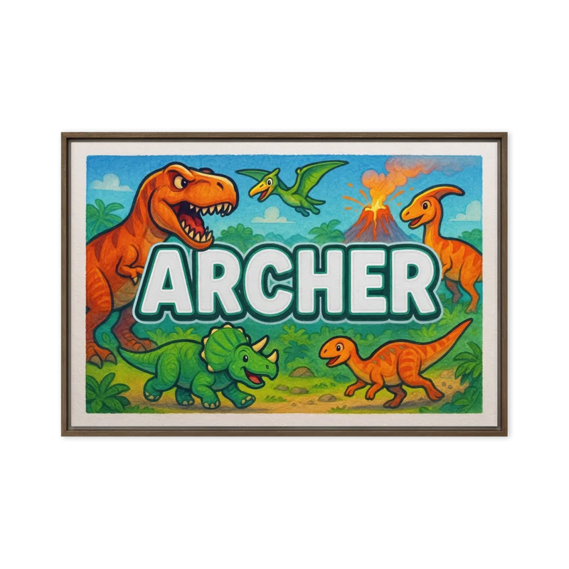 Adventurous archer Dinosaur Adventure Name Art