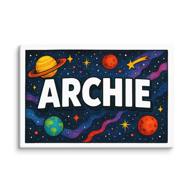 Adventurous archie Space Explorer Name Art