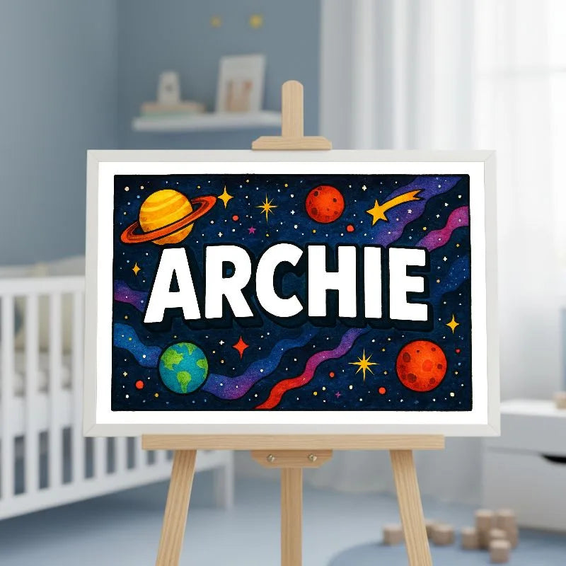 Adventurous archie Space Explorer Name Art