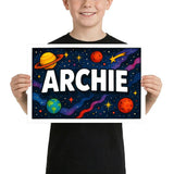 Adventurous archie Space Explorer Name Art