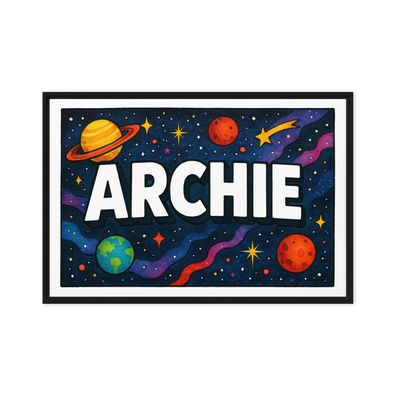 Adventurous archie Space Explorer Name Art