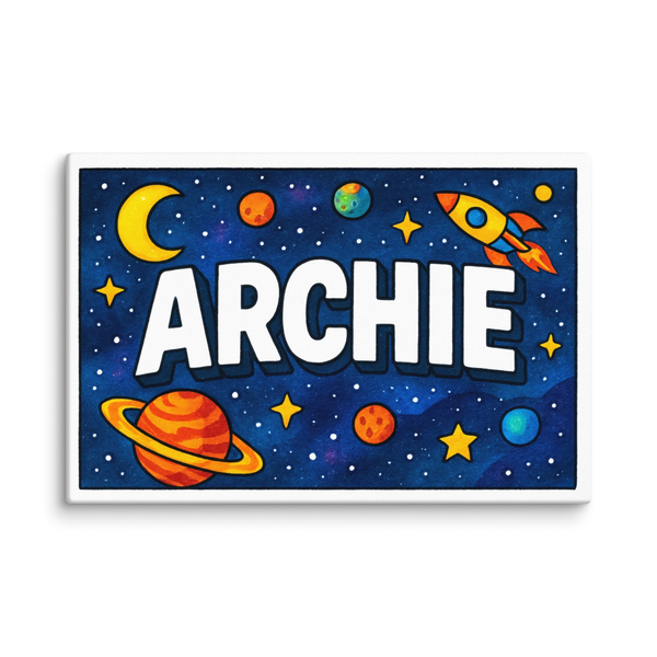 Archie Personalized Space Explorer Name Art