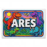 Ares Name Art - Dinosaur Adventure personalized wall print for kids