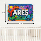 Ares Name Art - Dinosaur Adventure personalized wall print for kids