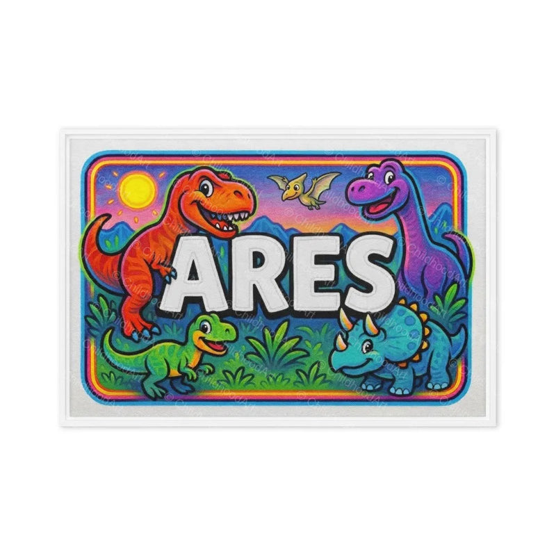 Ares Name Art - Dinosaur Adventure personalized wall print for kids