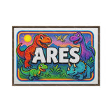 Ares Name Art - Dinosaur Adventure personalized wall print for kids