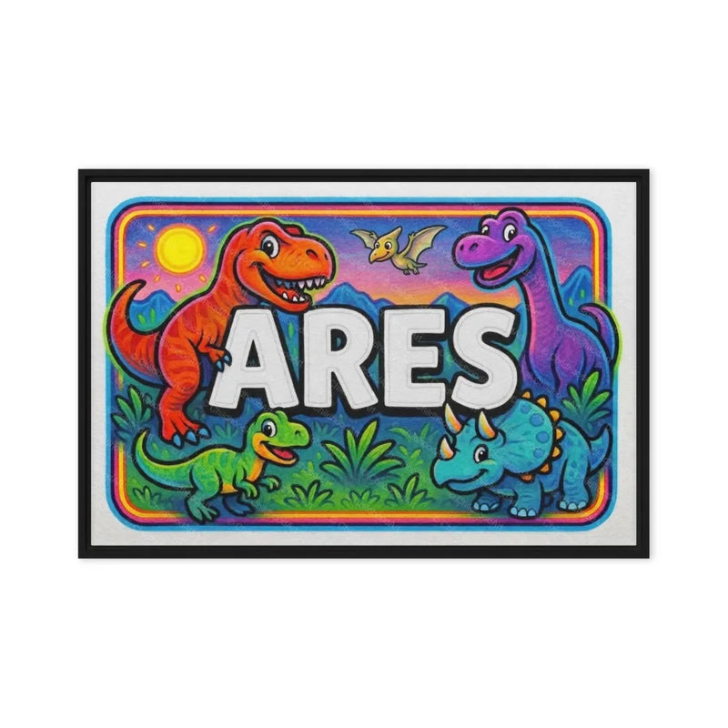 Ares Name Art - Dinosaur Adventure personalized wall print for kids