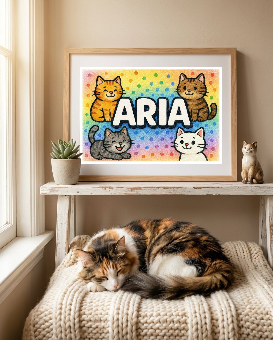 Personalized name art for Aria