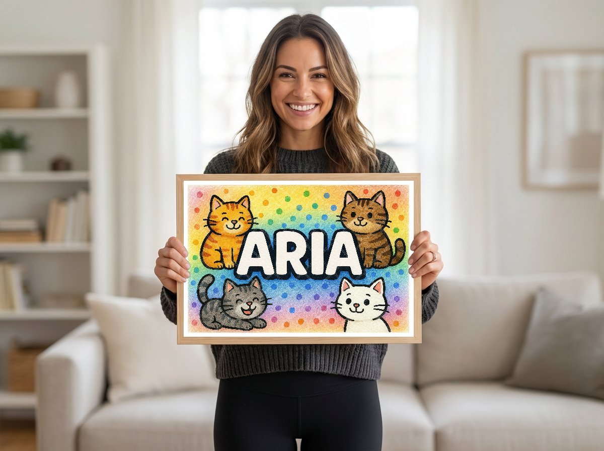 Personalized name art for Aria