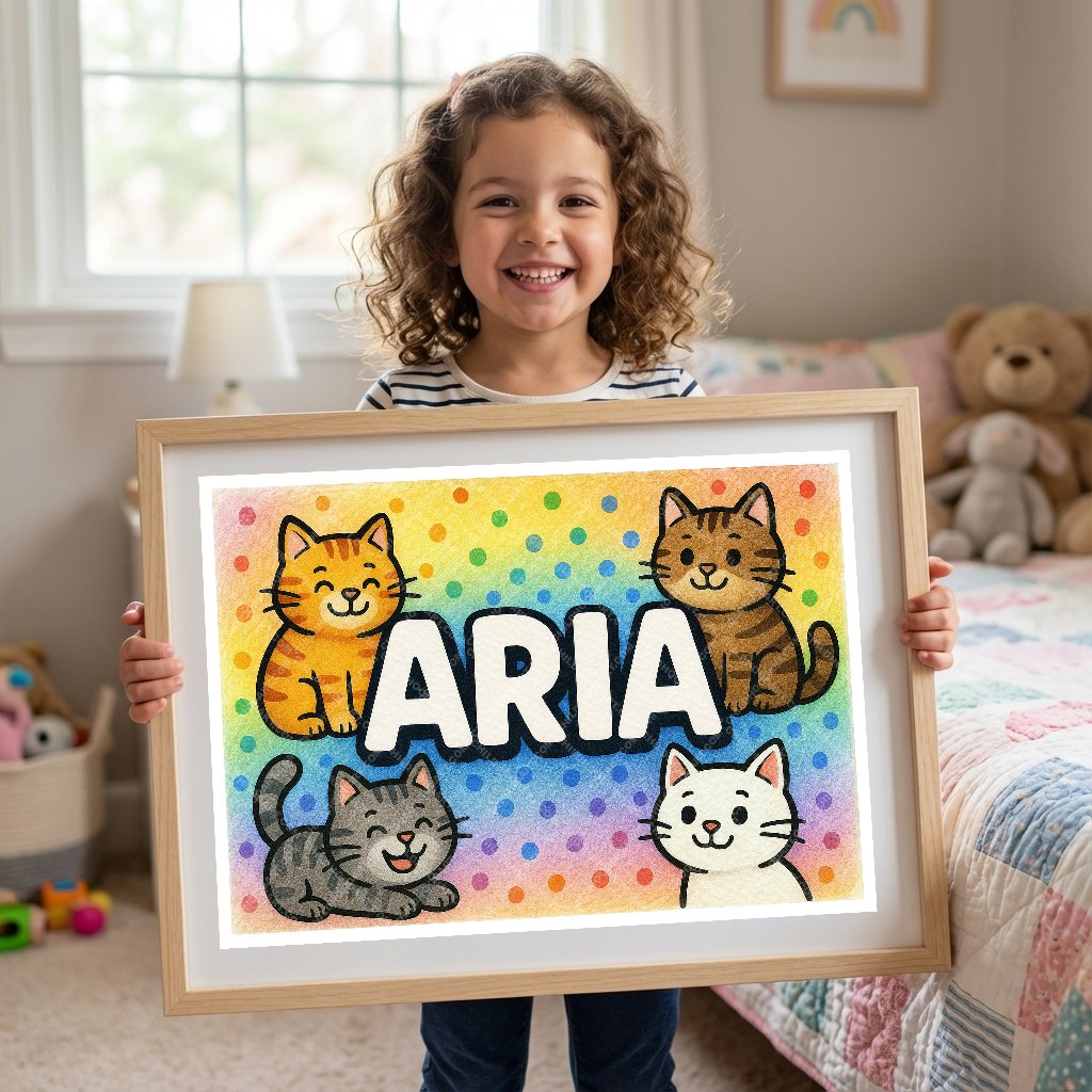 Personalized name art for Aria
