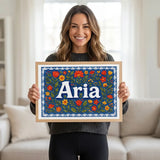 Calm personalized name art for Aria