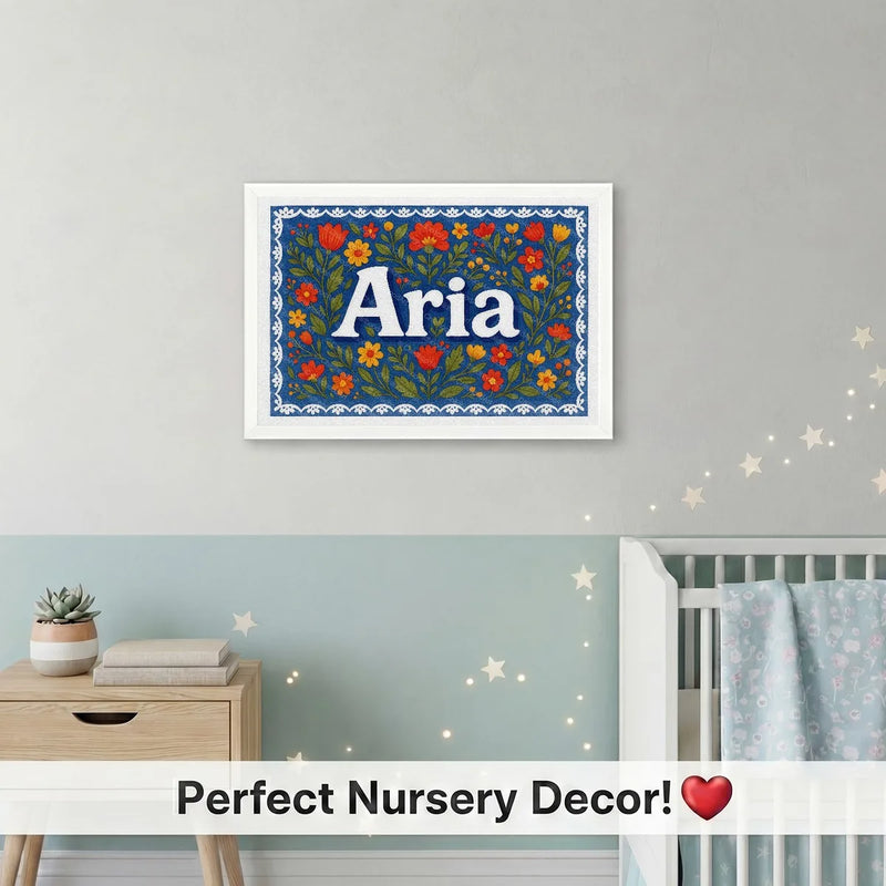Calm personalized name art for Aria