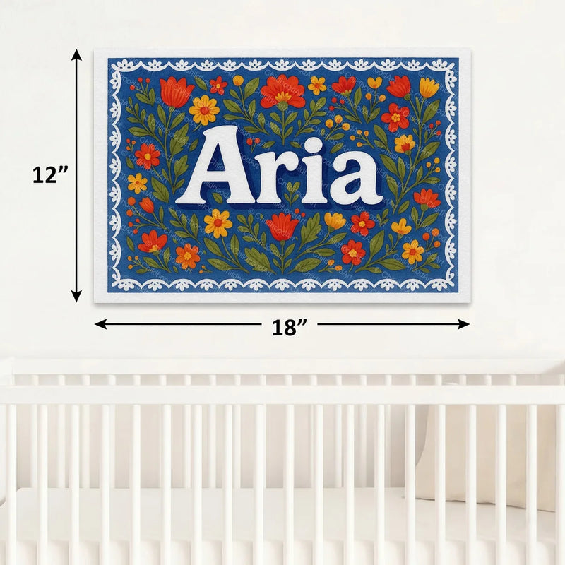 Calm personalized name art for Aria