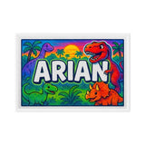 Arian Name Art - Dinosaur Adventure personalized wall print for kids