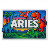 Aries Name Art - Dinosaur Adventure personalized wall print for kids