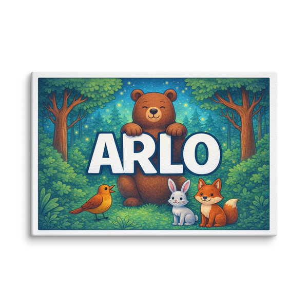 Arlo Name Art - Forest Friends Personalized Wall Art