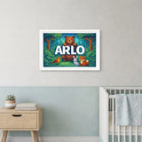 Arlo Name Art - Forest Friends personalized wall print for kids