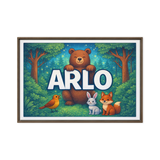 Arlo Name Art - Forest Friends personalized wall print for kids