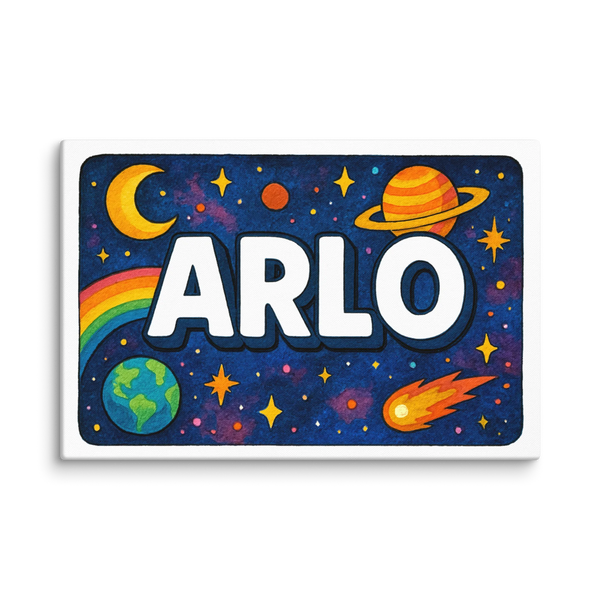 Arlo Name Art - Space Explorers Personalized Wall Art