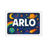 Arlo Name Art - Space Explorers personalized wall print for kids