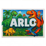 Arlo Name Art - Dinosaur Adventure personalized wall print for kids