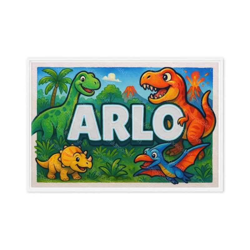 Arlo Name Art - Dinosaur Adventure personalized wall print for kids