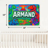 Armand Name Art - Dinosaur Adventure personalized wall print for kids